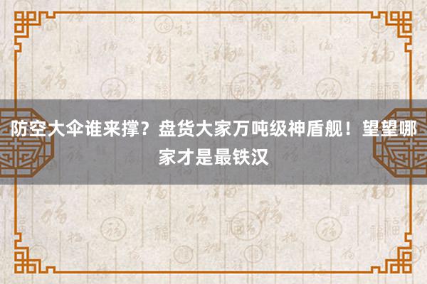 防空大伞谁来撑？盘货大家万吨级神盾舰！望望哪家才是最铁汉